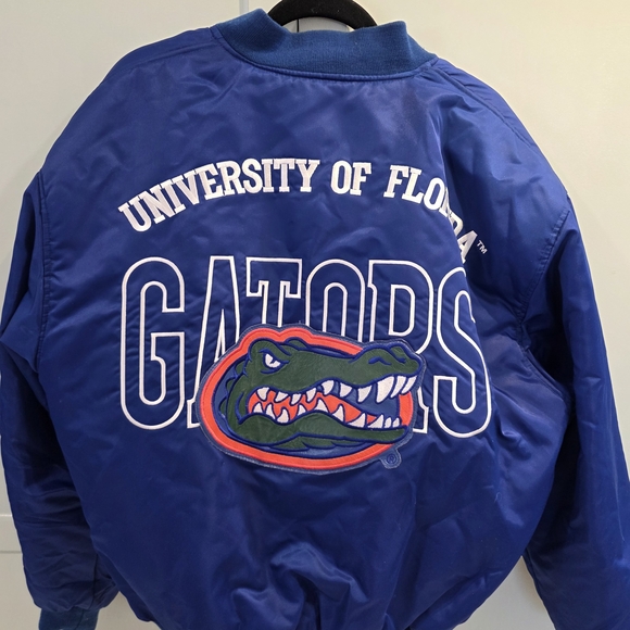 Vintage 90s Florida University Gators Reversible Suede / Nylon Varsity Jacket L - Picture 11 of 15